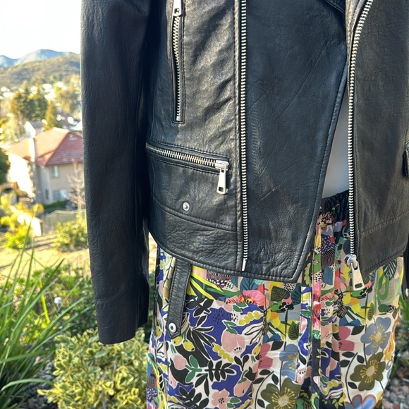 Seven for all mankind genuine leather black moto jacket soft M - Picture 5 of 11